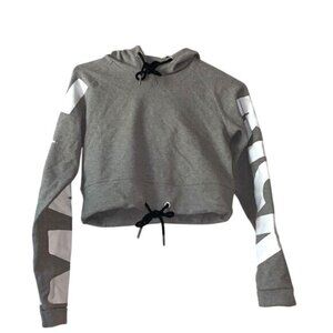 Maverick By Logan Paul Gray Hooded Cropped Sweatshirt X-Small